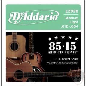   EZ920 - 85/15 Bronze Acoustic Guitar Strings, Medium Light, 12-54