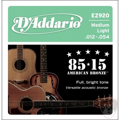 EZ920 - 85/15 Bronze Acoustic Guitar Strings, Medium Light, 12-54
