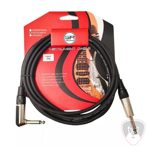 Silk Road LG206-3 gitárkábel 3m, fekete, pipa 