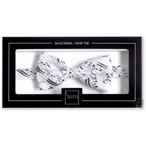 Vienna World csokornyakkendő kottamintás fehér 