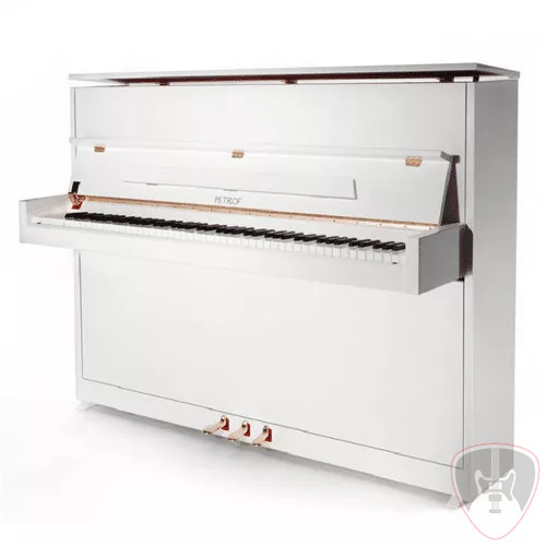 Petrof P118 S1 pianínó, fehér, magasfényű