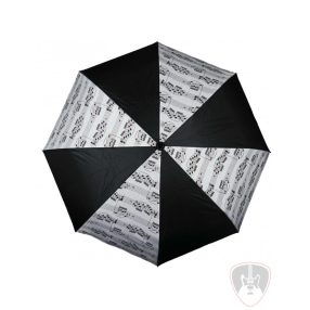 Fekete-fehér, kotta mintás összecsukható esernyő