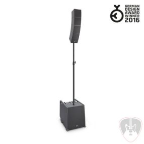   LD Systems CURV 500 ES hordozható array rendszer, hangfaltartó rúddal és hangfalkábellel