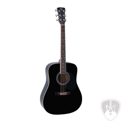 YELLOWSTONE-DN-BK - Dreadnought akusztikus gitár fenyő fedlappal