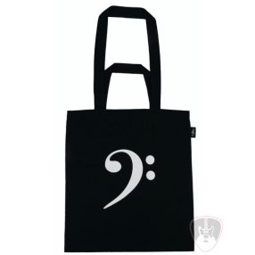 Fekete, basszus kulcs mintás szatyor