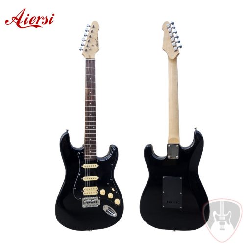 Aiersi ST12-BK stratocaster elektromos gitár, fekete 