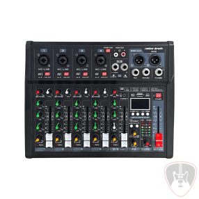   VK06 Keverőpult 4 mono/1 sztereo csatorna, USB Audio interface, Bluetooth, 16 DSP effect