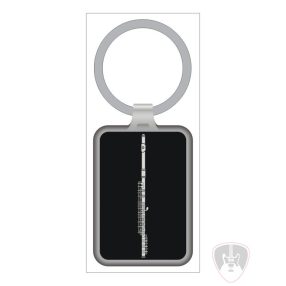 Fém, fuvola mintás kulcstartó