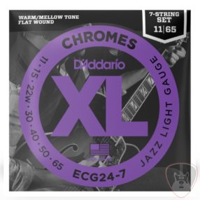 D'addario ECG24-7 Chrome Flat Wound 11-65 Jazz Light