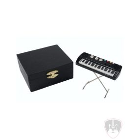 Miniatűr szintetizátor állvánnyal, díszdobozban