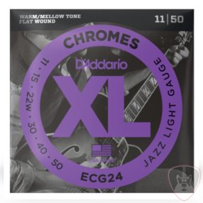 D'addario ECG24 Chrome Flat Wound 11-50 Jazz Light