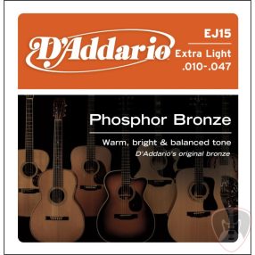   EJ15 - Phosphor Bronze Acoustic Guitar Strings, Extra Light, 10-47
