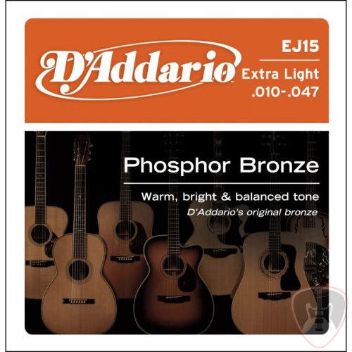 EJ15 - Phosphor Bronze Acoustic Guitar Strings, Extra Light, 10-47