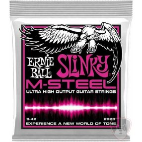 Ernie Ball 2923 M-Steel Super Slinky 9-42 húrkészlet
