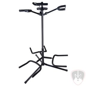   SOUNDSATION  SGS-220 - Univerzális tripla gitárállvány, magasságállítással és biztonsági gumipánttal a nyakon