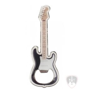 Fekete elektromos gitár alakú, mágneses sörnyitó