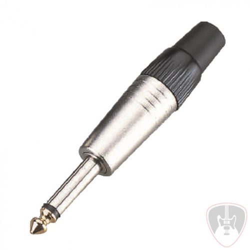 SJ02M-B - Fém csatlakozó 6.3mm jack MONO, aranyozott végű
