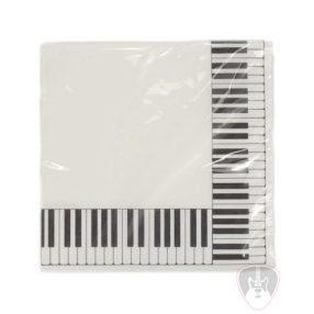 Fehér, zongorabillentyű mintás szalvéta (20 db/csomag)