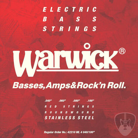 42210 Warwick Red Label 4 Húros 040 - 100/ Rozsdamentes Acél Basszusgitárhúr 