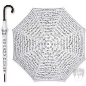 Vienna World esernyő, sétapálcás kottamintás fehér 