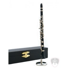 Miniatűr klarinét állvánnyal díszdobozban