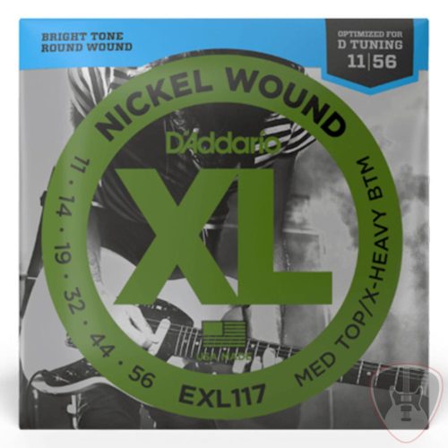 D'addario EXL117 Nickel 11-56 Medium Top/Extra Heavy Bottom