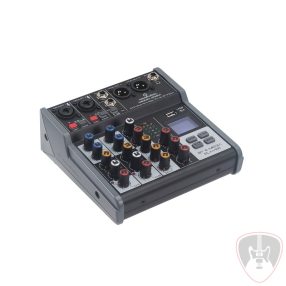   MIOMIX 202M - 4-csatornás Professzionális Audió keverő Media Player,BT és Digital Echo effektel