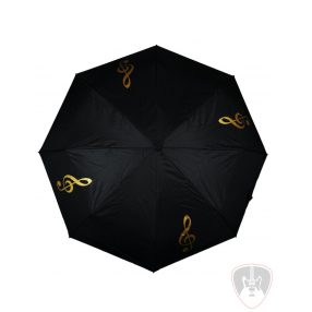   Fekete, arany színű violinkulcs mintás, összecsukható esernyő