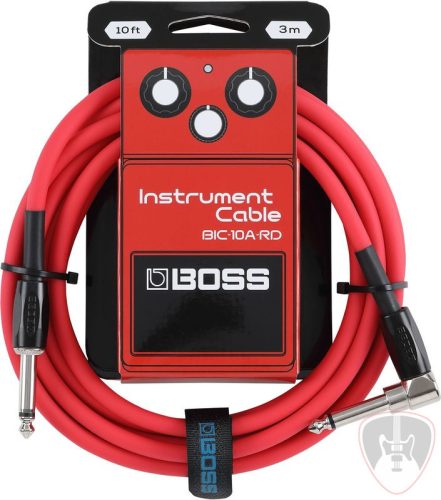 Boss BIC-10A-RD hangszerkábel, pipa/egyenes Jack-Jack, 3 méter, piros