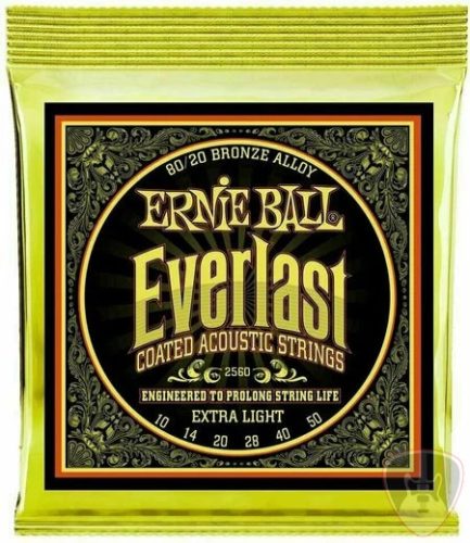 Ernie Ball 2560 Everlast Coated 80/20 Bronze 10-50 húrkészlet