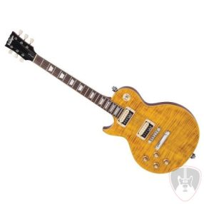   Vintage LV100AFD balkezes elektromos gitár Flamed Amber "Paradise"