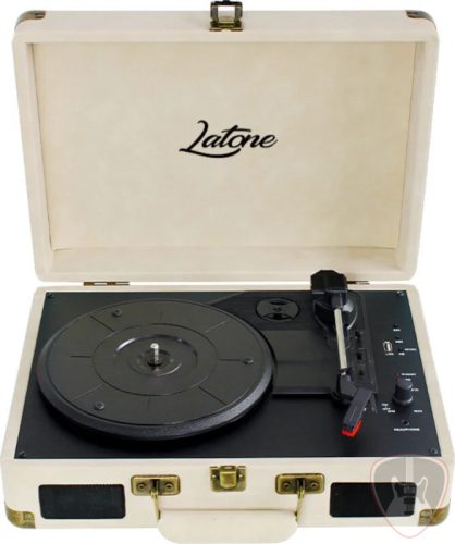 Latone RetroCase Creamy White Hordozható lemezjátszó