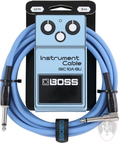 Boss BIC-10A-BU hangszerkábel, pipa/egyenes Jack-Jack, 3 méter, kék