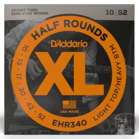   D'addario EHR340 Half Round 10-52 Light Top/Heavy Bottom