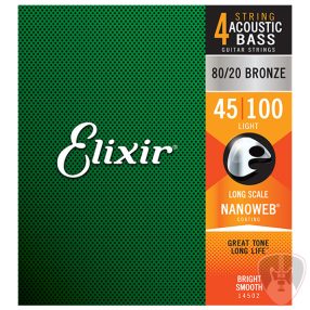   Elixir 80/20 Bronze NanoWeb (14502) 045-100 Light akusztikus basszusgitár húrkészlet