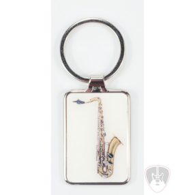 Fém, szaxofonos kulcstartó