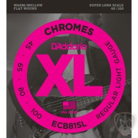 D'Addario  ECB81SL - Chromes Bass Guitar Strings, Light, 45-100, Super Long Scale