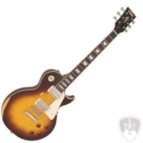   Vintage V100MRTSB elektromos gitár, koptatott Distressed Tobacco Sunburst