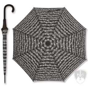 Vienna World esernyő, sétapálcás kottamintás fekete 