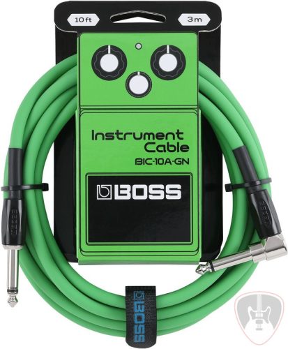 Boss BIC-10A-GN hangszerkábel, pipa/egyenes Jack-Jack, 3 méter, zöld