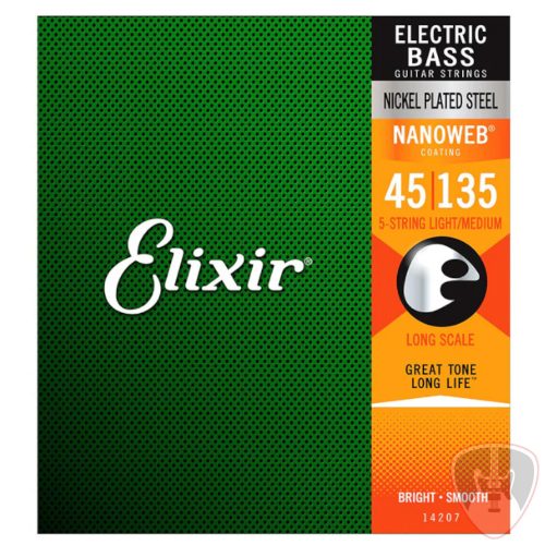 Elixir NanoWeb (14207) 045-135 Light/Medium basszusgitár húrkészlet