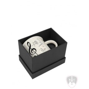   Retro bögre ajándék dobozzal Fehér, ''All I Need Is Music'' feliratos, 0,35l