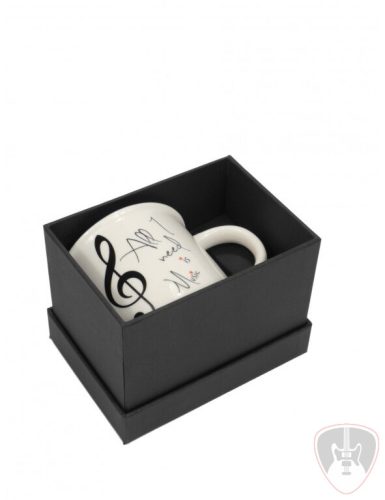 Retro bögre ajándék dobozzal Fehér, ''All I Need Is Music'' feliratos, 0,35l