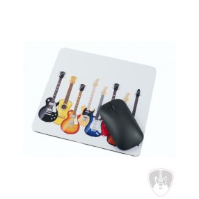 Fehér színű, gitár mintás egérpad