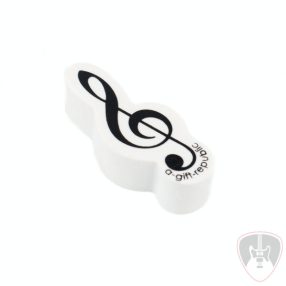 Fehér színű, violinkulcs alakú radír