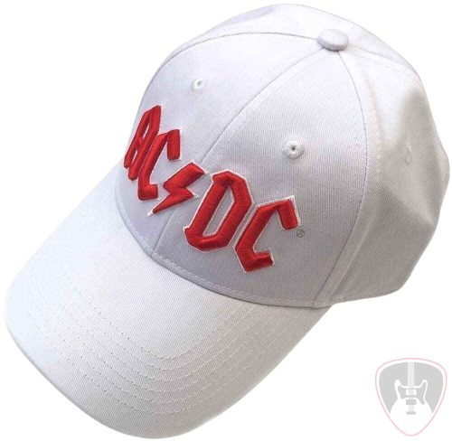 AC/DC Red Logo Sapka White