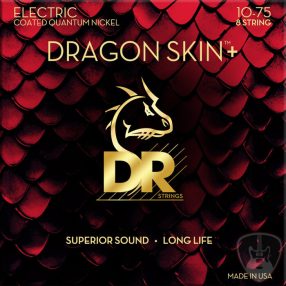   DR Strings Dragon Skin+ Coated 8 string Medium 10-75 Elektromos gitárhúrok