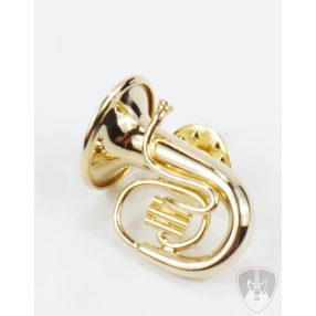 Aranyozott tuba kitűző ajándékdobozban