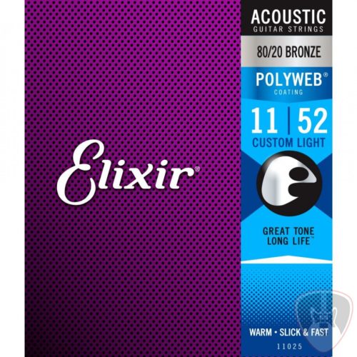 Elixir 80/20 Bronze PolyWeb 11-52(11025) Custom Light akusztikus húrkészlet