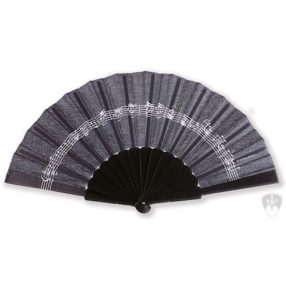 Vienna World legyező, kottamintás fekete 